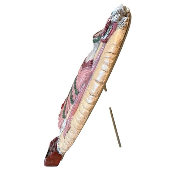 Vtg 1999 Popular Imports 3D Pink Hand Painted Lady Victorian Oval Picture Frame - Picture 7 of 12